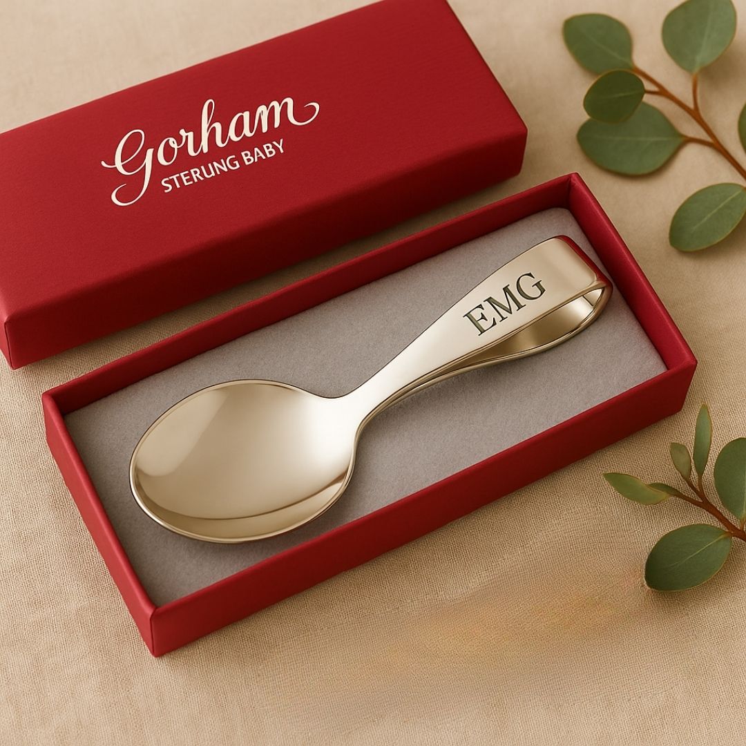 Gorham Sterling Silver Loop Handle Baby Spoon – Personalized Heirloom Gift