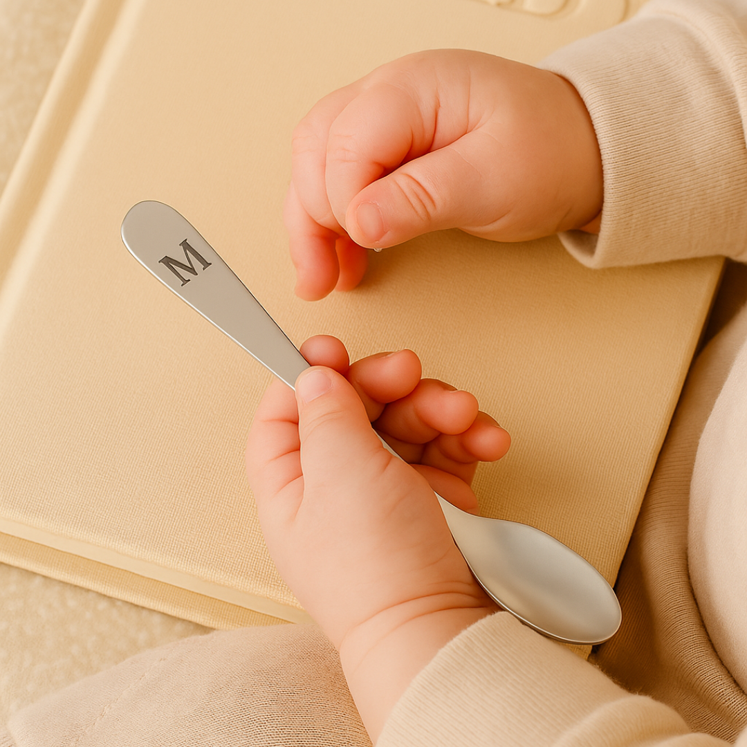 Engraved Silver Baby Spoon