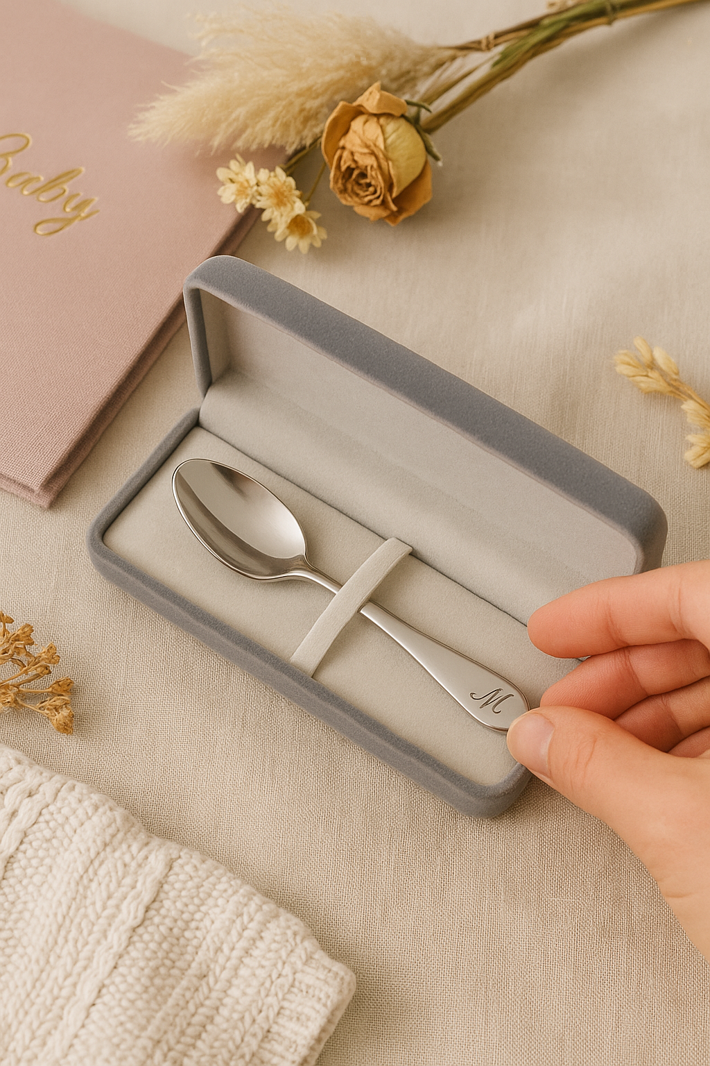 Engraved Silver Baby Spoon