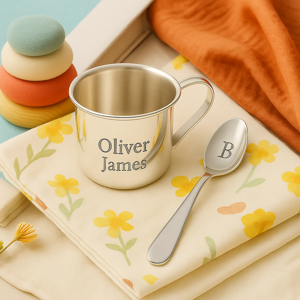 Engraved Silver Baby Spoon