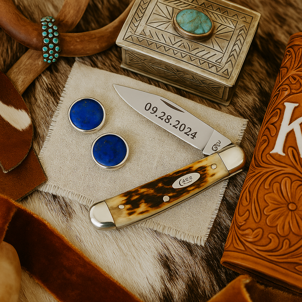 Engraved Pocket Knife – Case XX Bone Handle Knife with Custom Gold Engraving