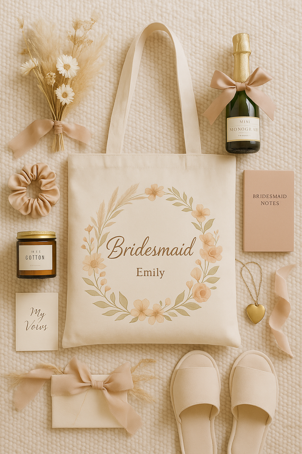Bridesmaid Cotton Canvas Tote Bag