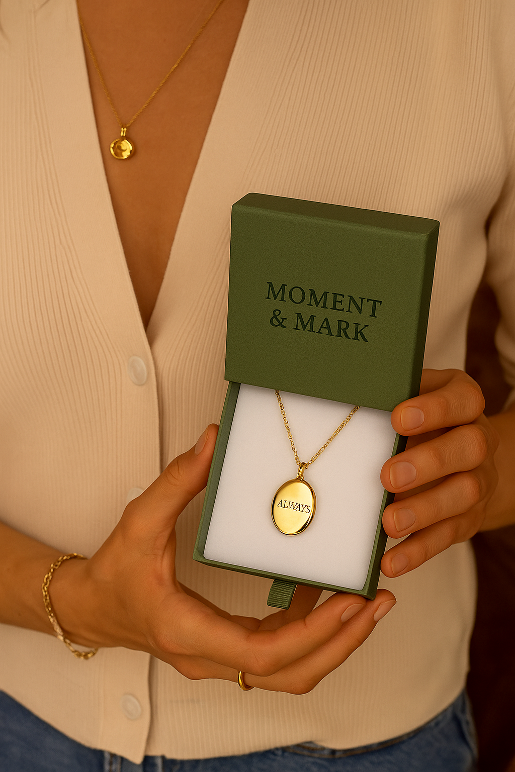 Personalized 14k Gold Oval Locket