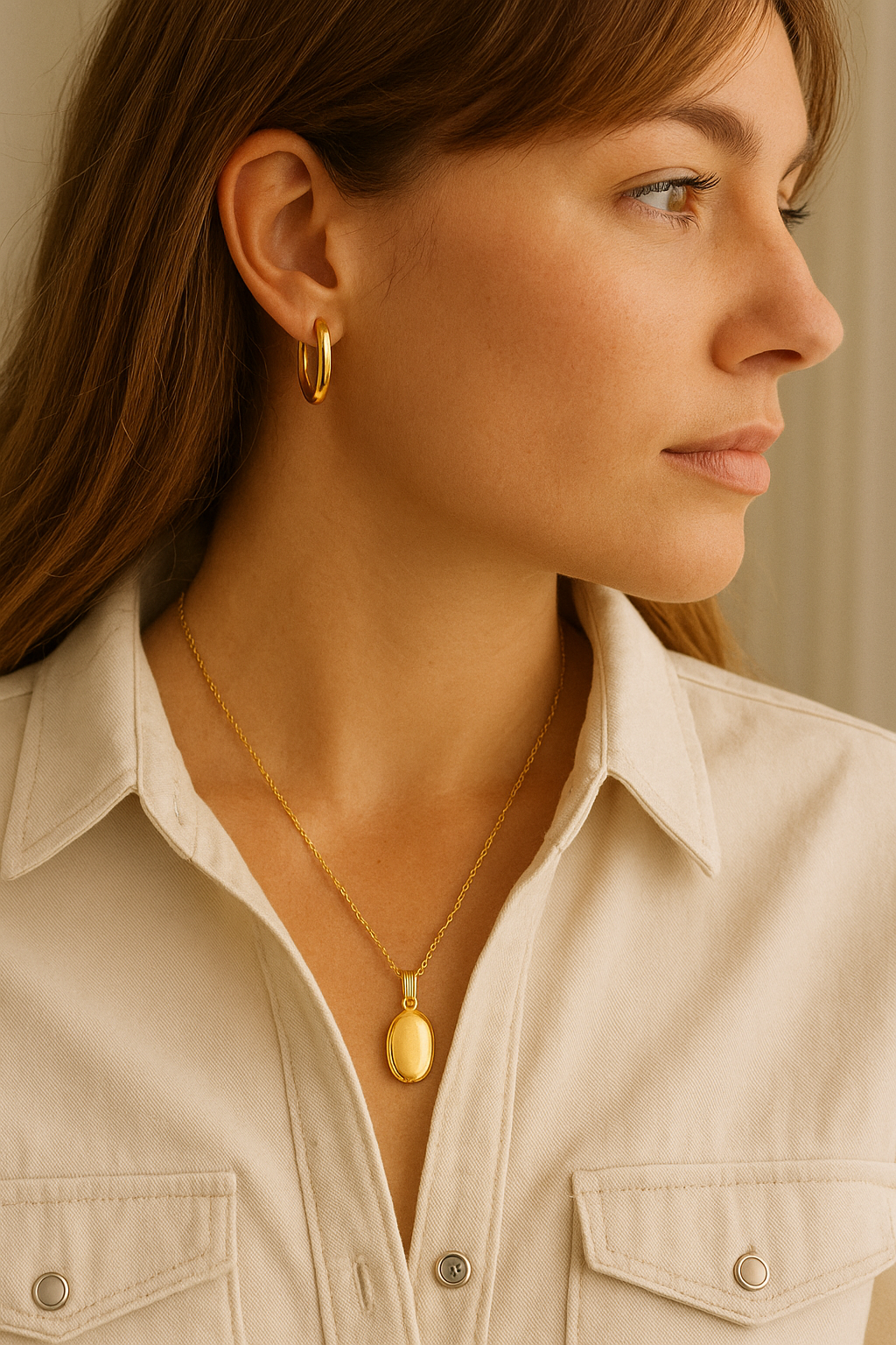 Personalized 14k Gold Oval Locket