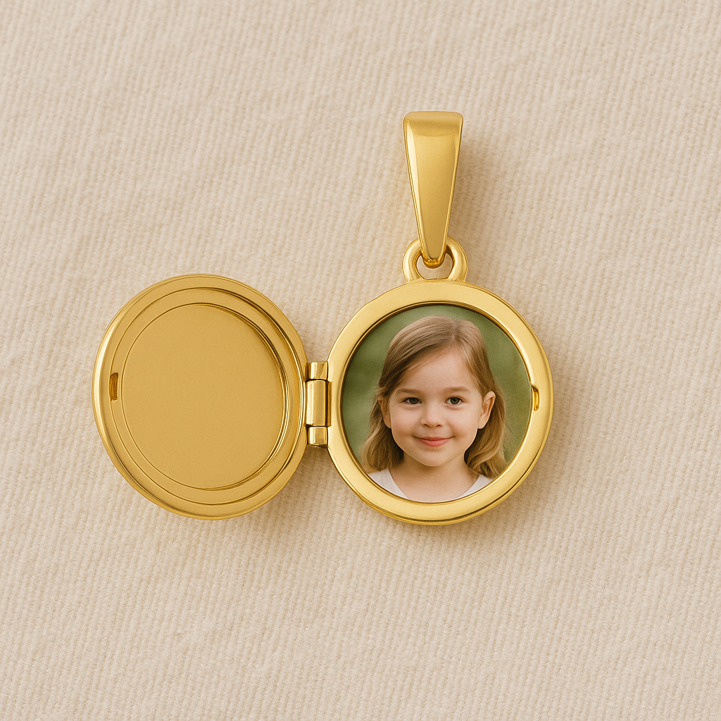 Personalized 14k Gold Round Locket