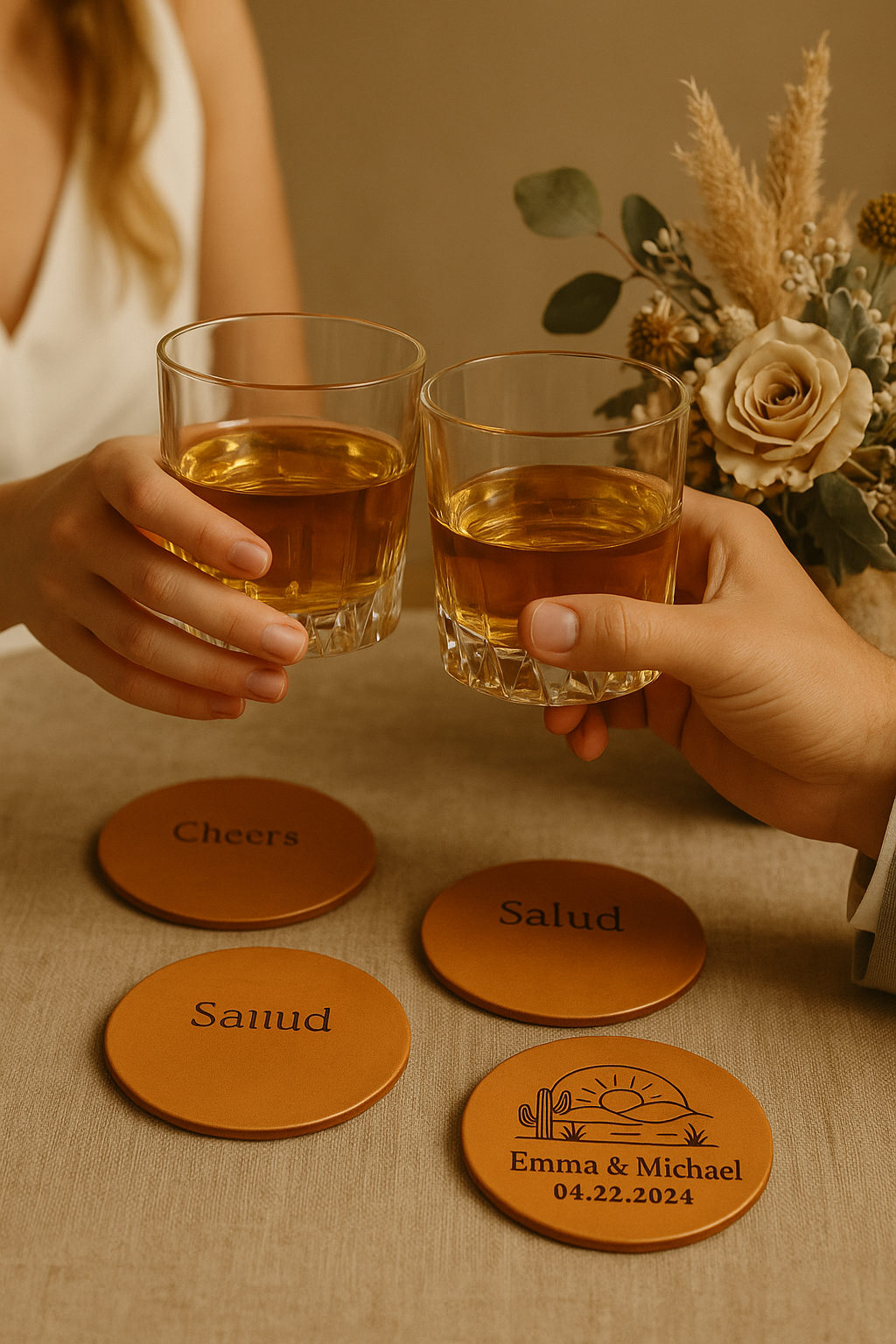 Handmade Full-Grain Leather Coasters