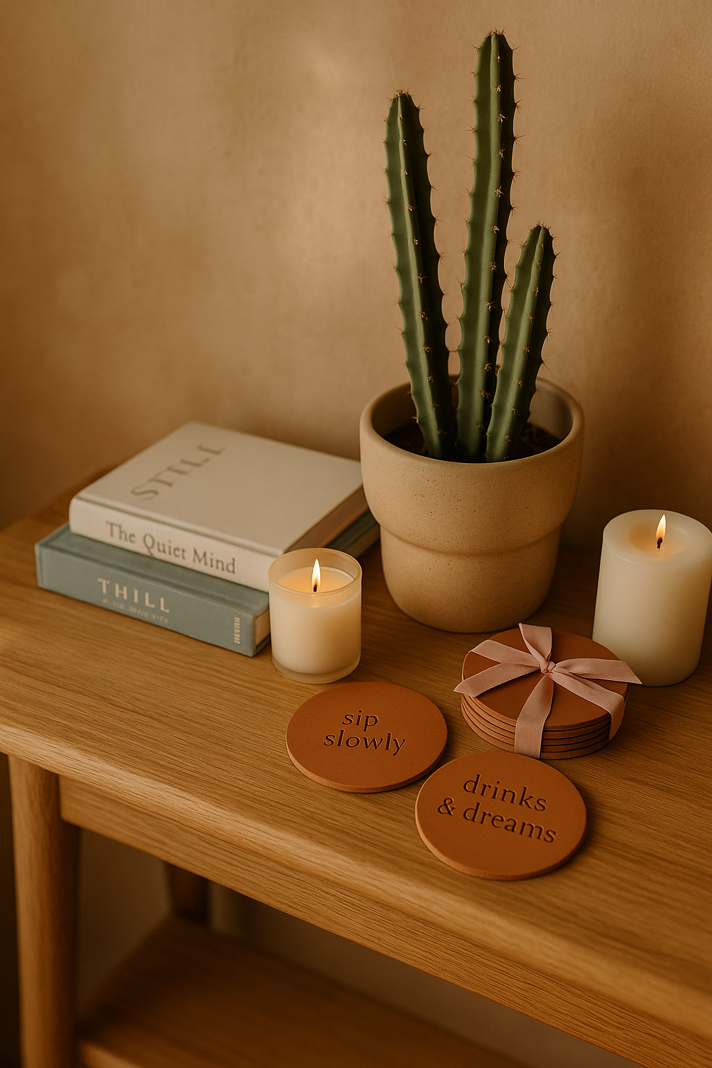 Handmade Full-Grain Leather Coasters