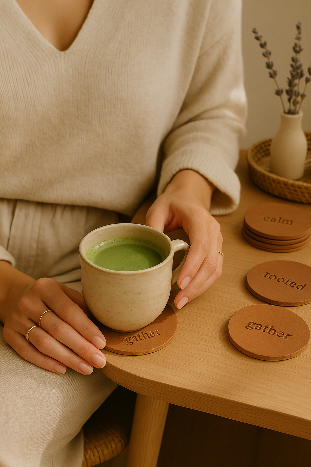 Handmade Full-Grain Leather Coasters