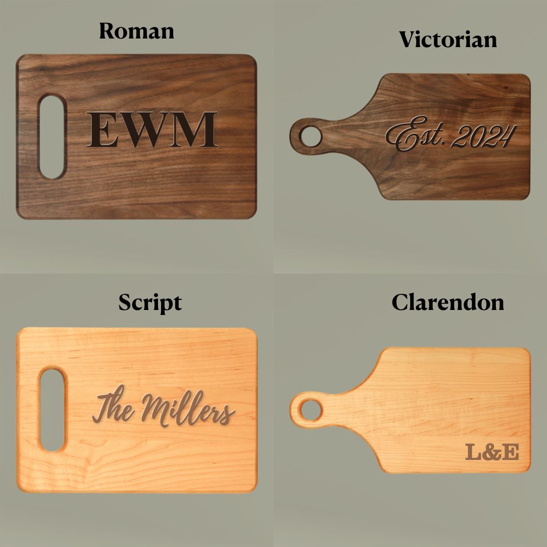 Personalized Engraved Walnut or Maple Cutting Board