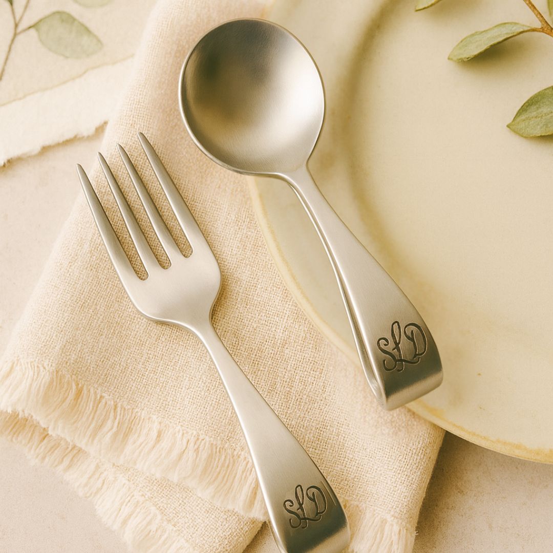 Gorham Sterling Silver Loop Handle Baby Fork & Spoon Set