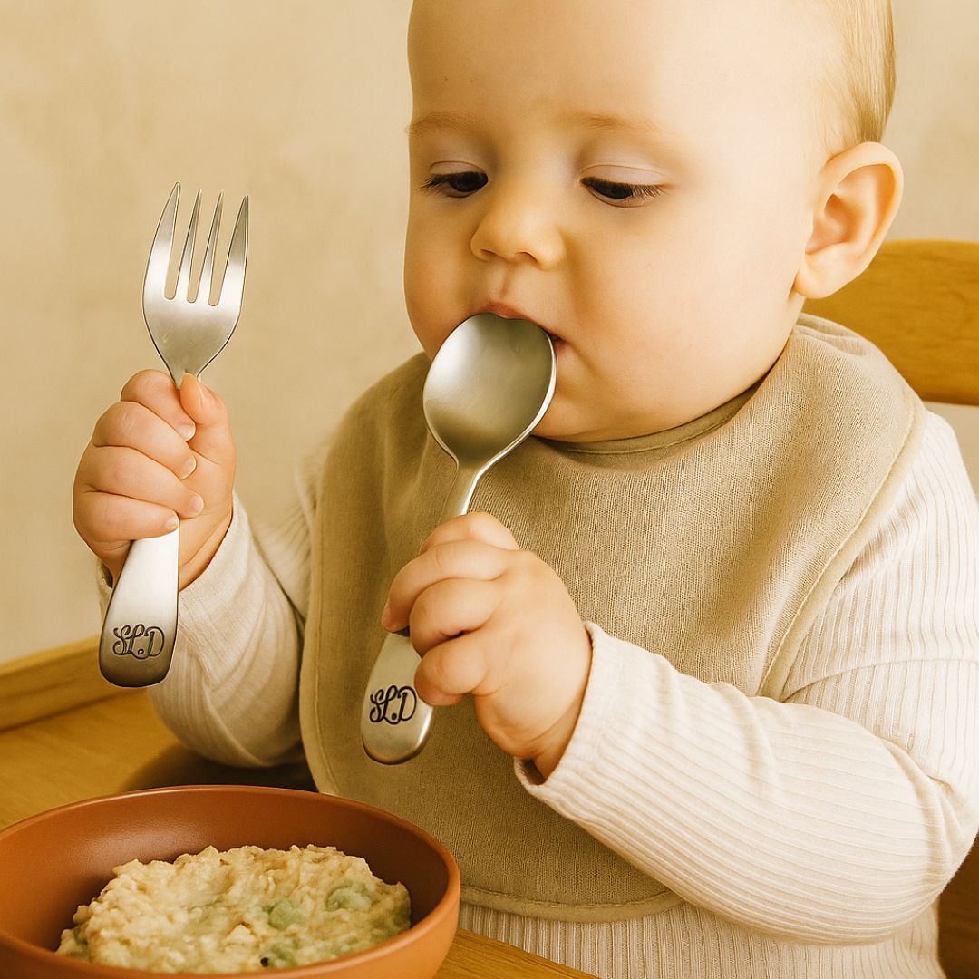 Gorham Sterling Silver Loop Handle Baby Fork & Spoon Set