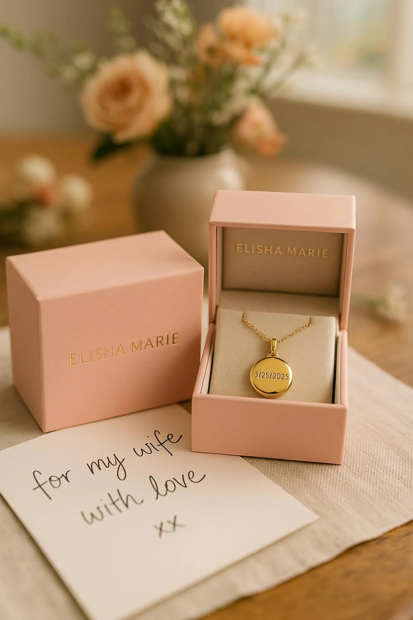 Personalized 14k Gold Round Locket