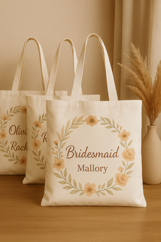 Bridesmaid Cotton Canvas Tote Bag