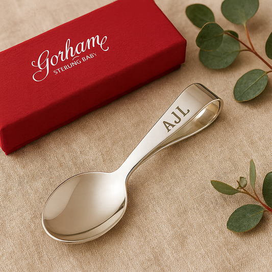Gorham Sterling Silver Loop Handle Baby Spoon – Personalized Heirloom Gift