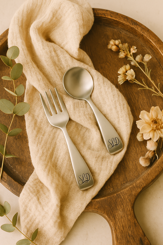 Gorham Sterling Silver Loop Handle Baby Fork & Spoon Set