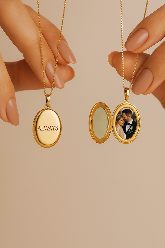 Personalized 14k Gold Oval Locket