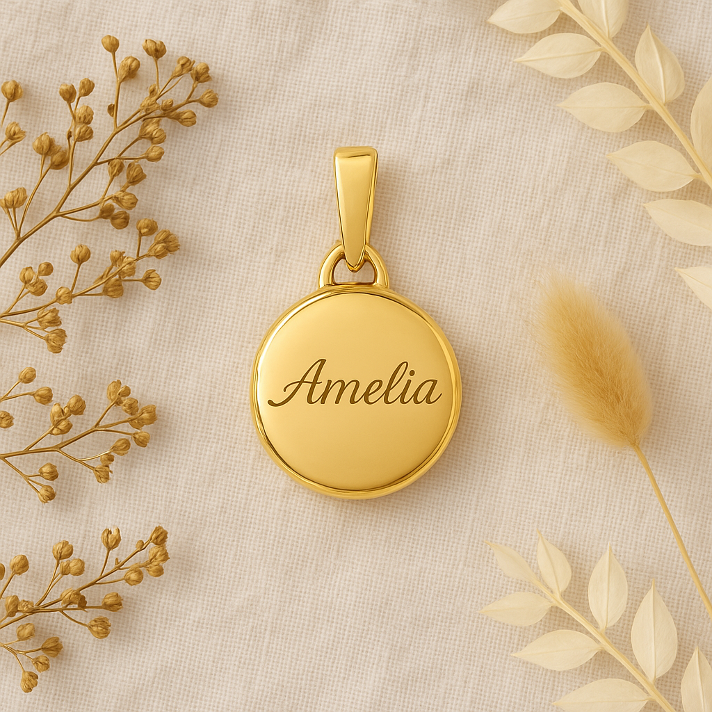 Personalized 14k Gold Round Locket
