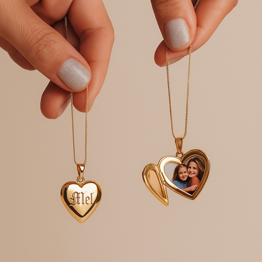 Personalized 14k Gold Heart Locket